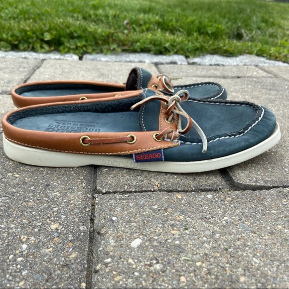 Sebago Dockside Blue Brown slide on 7 M - Picture 4 of 9